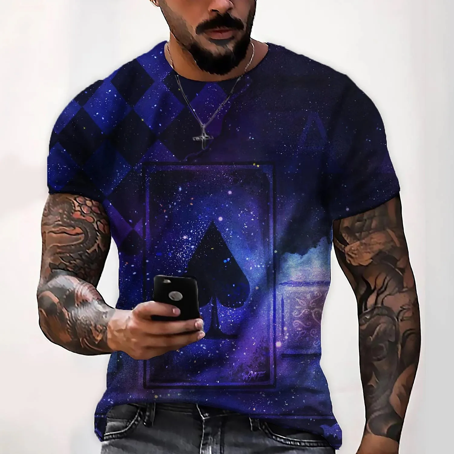 3D Skull Print Men's Graphic Tee with Vertigo Design