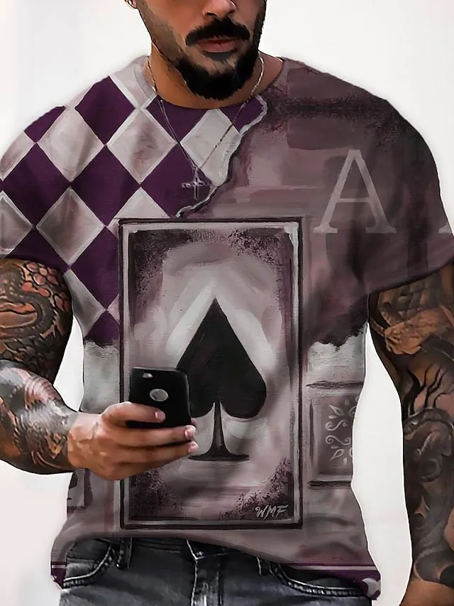 3D Skull Print Men's Graphic Tee with Vertigo Design