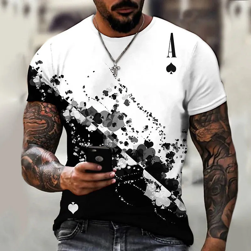 3D Skull Print Men's Graphic Tee with Vertigo Design