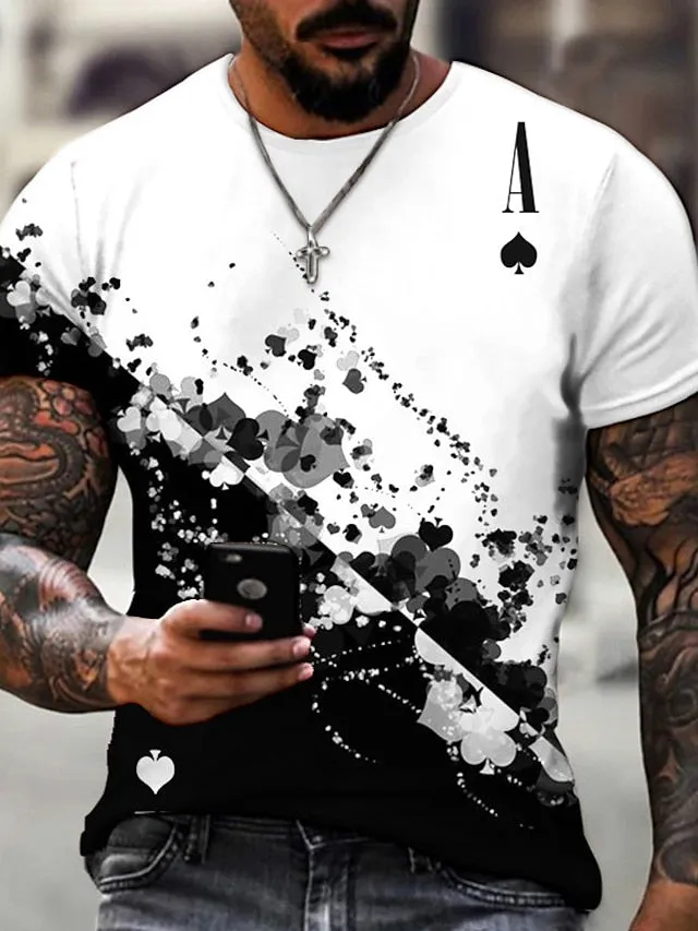 3D Skull Print Men's Graphic Tee with Vertigo Design