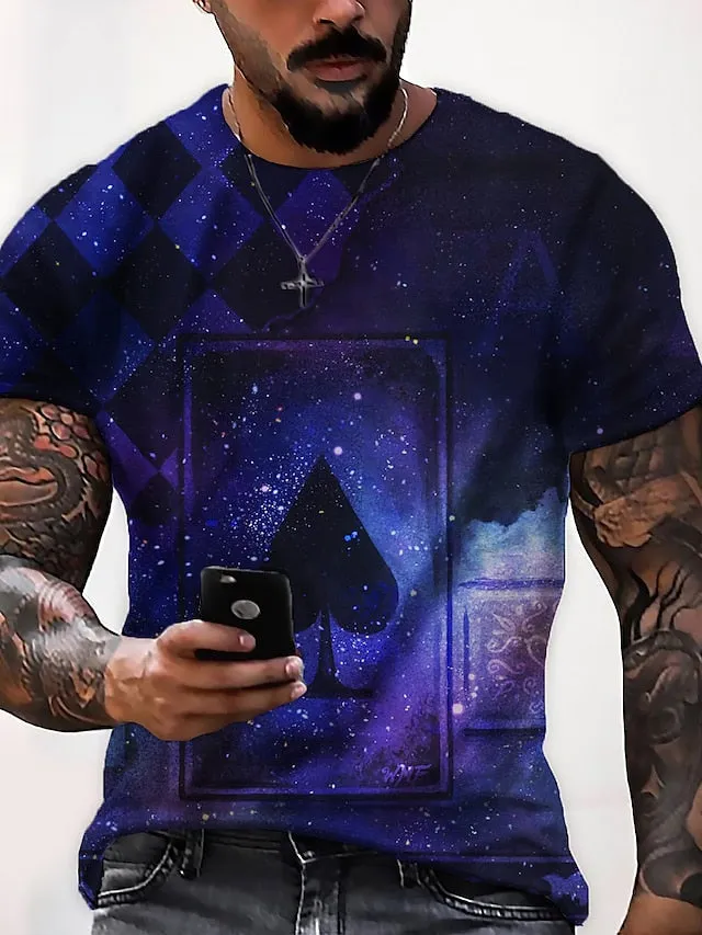 3D Skull Print Men's Graphic Tee with Vertigo Design