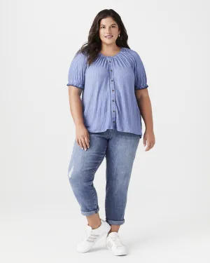 Abigail Off-The-Shoulder Blouse | Azure Blue