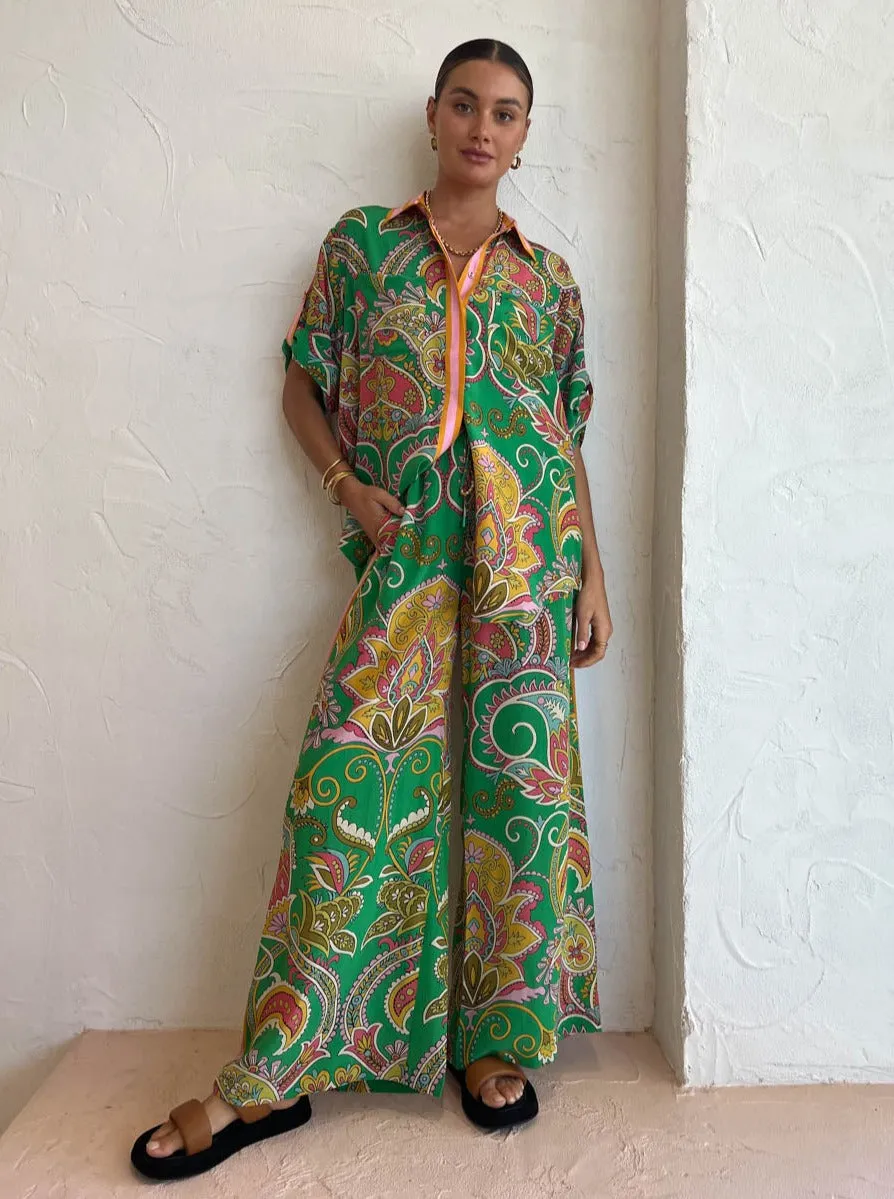 Alemais Marion Pant in Emerald