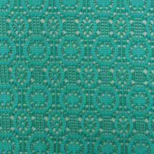Beach Teal Medallion Stretch Poly Crochet Knit Fabric
