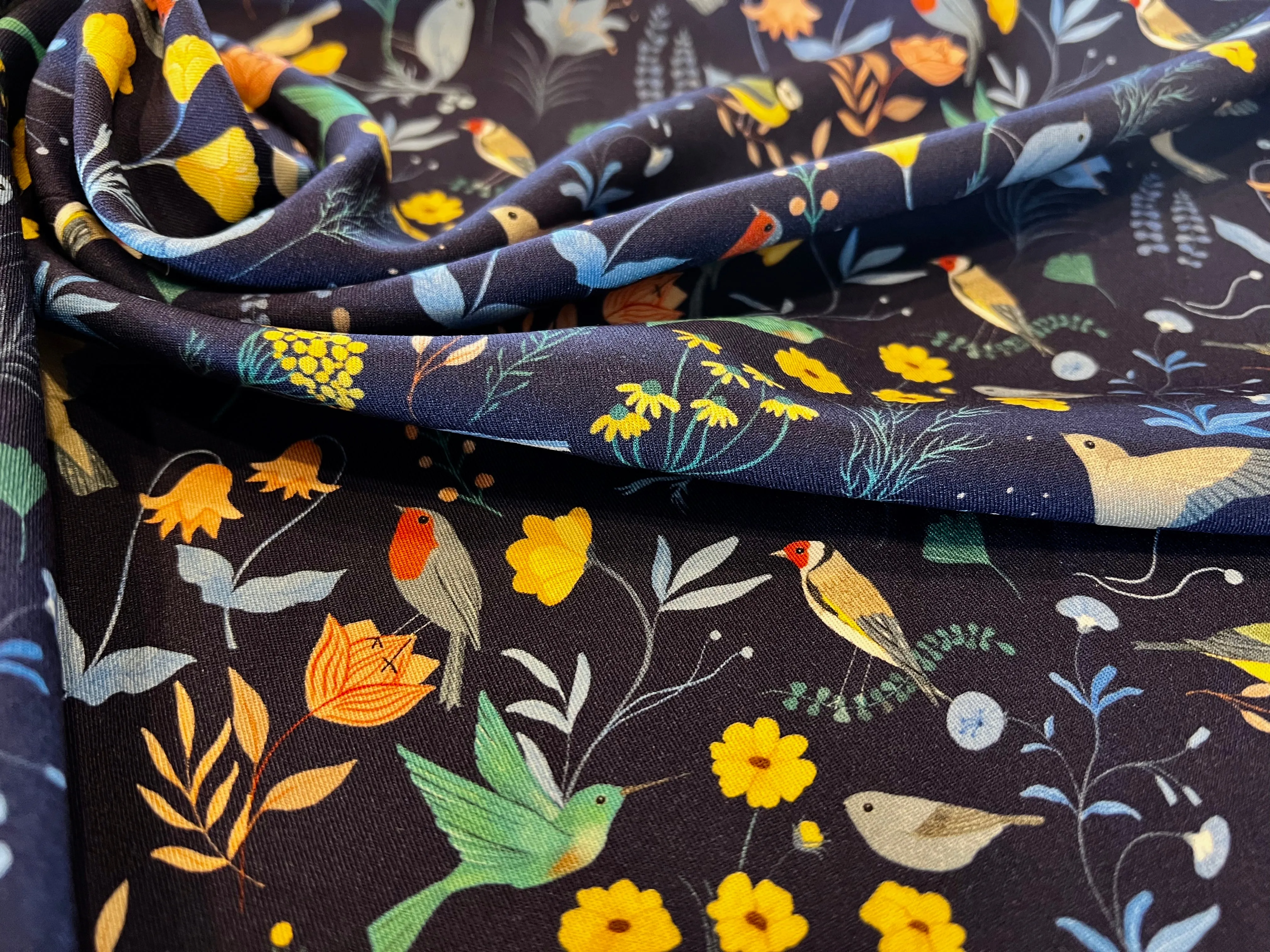 Birds of a Feather 100% Viscose Ecovero   1/4 Metre Price