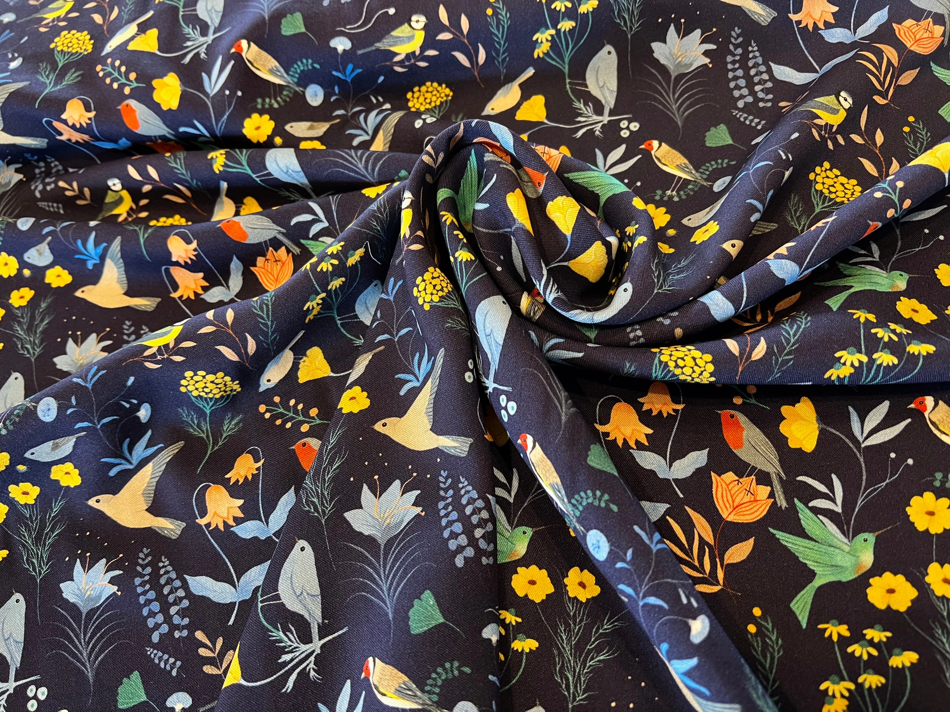 Birds of a Feather 100% Viscose Ecovero   1/4 Metre Price