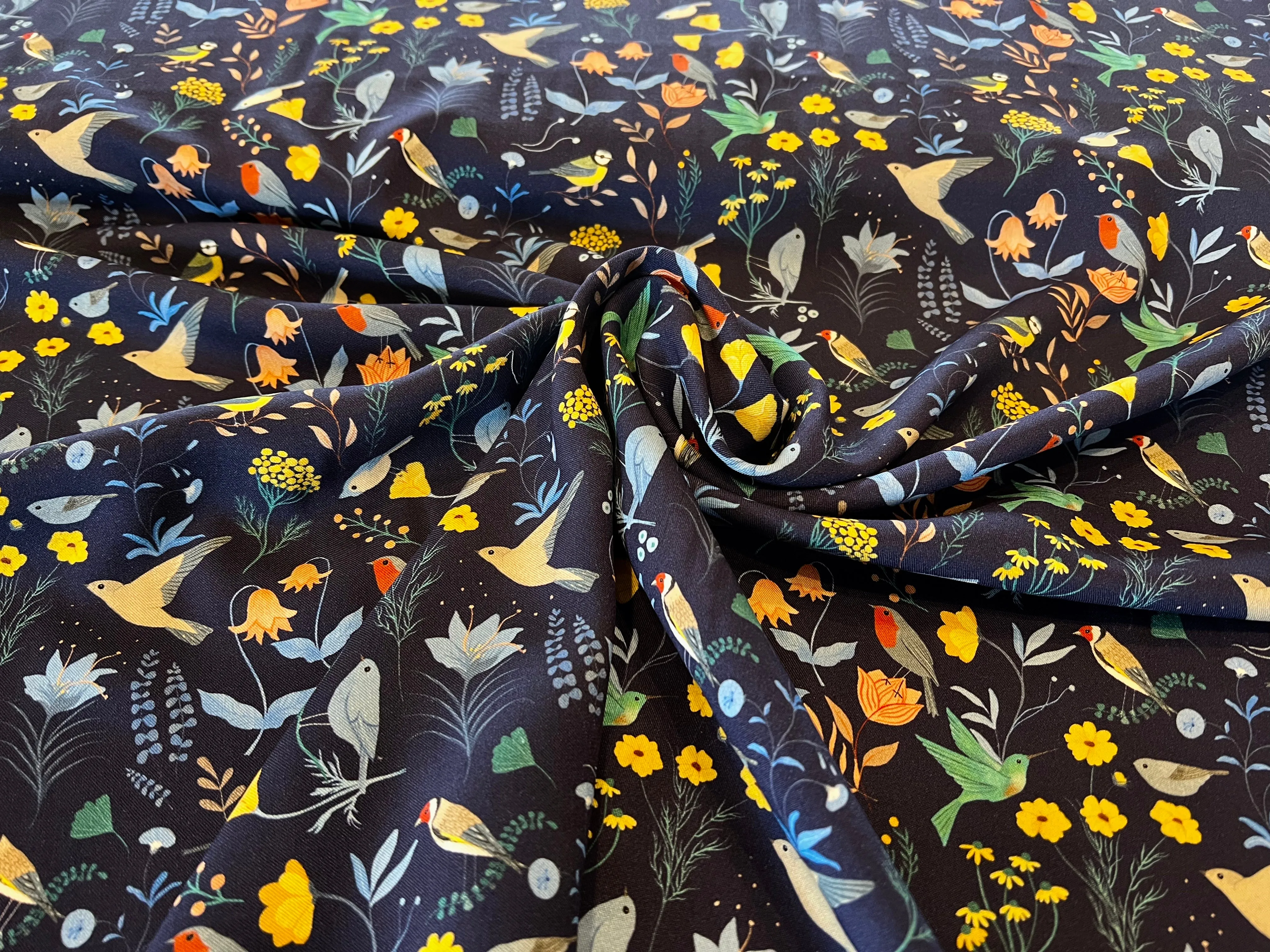 Birds of a Feather 100% Viscose Ecovero   1/4 Metre Price