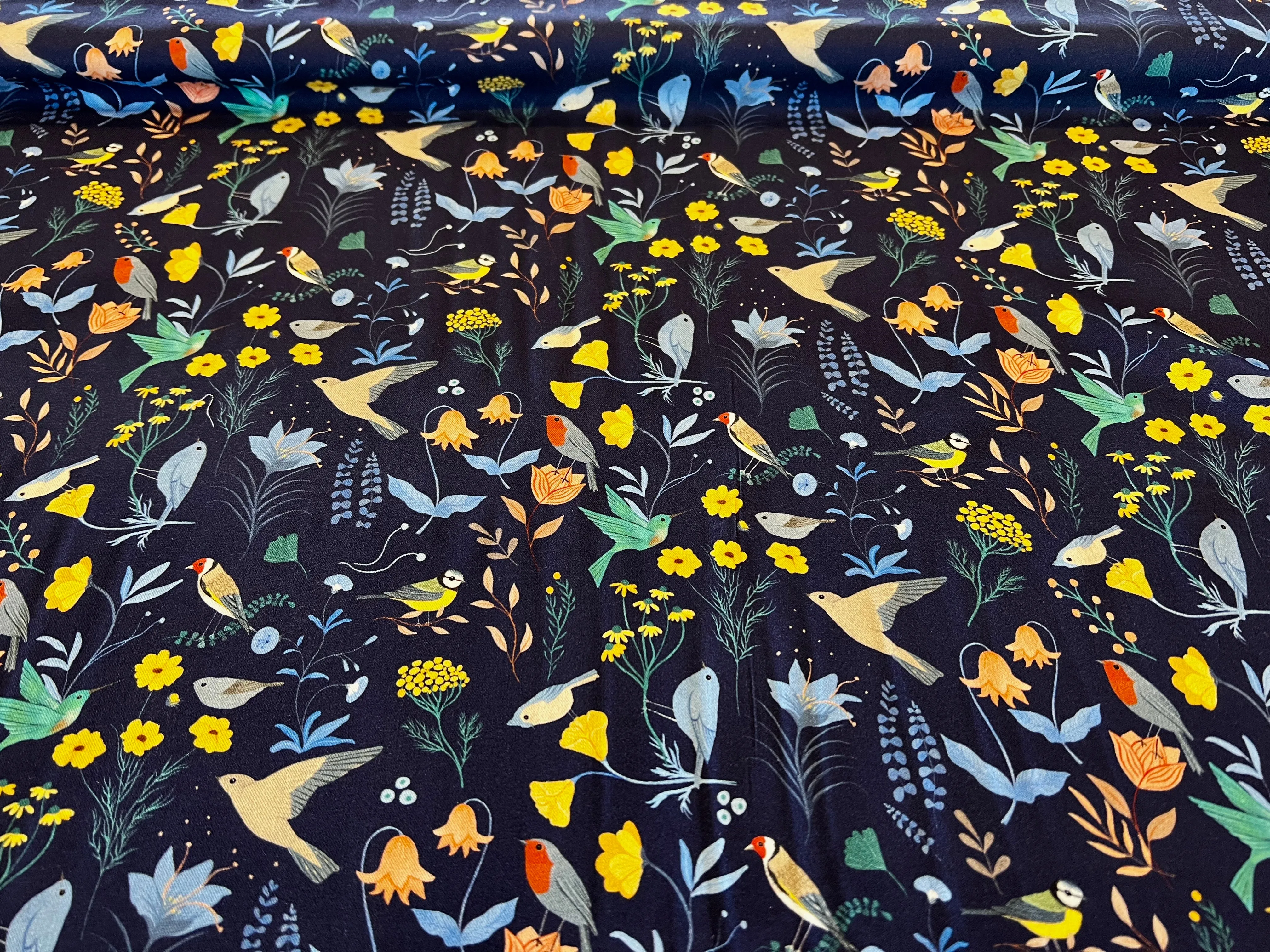 Birds of a Feather 100% Viscose Ecovero   1/4 Metre Price