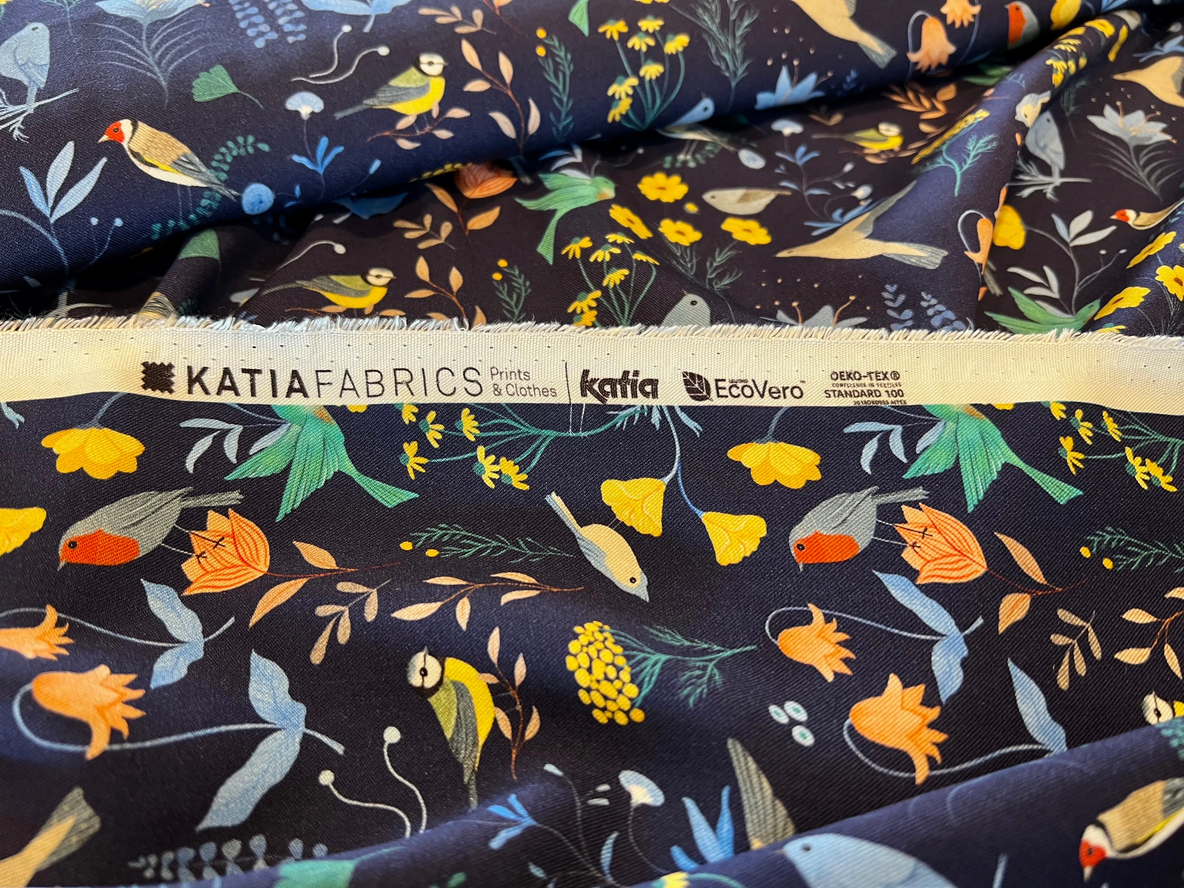 Birds of a Feather 100% Viscose Ecovero   1/4 Metre Price