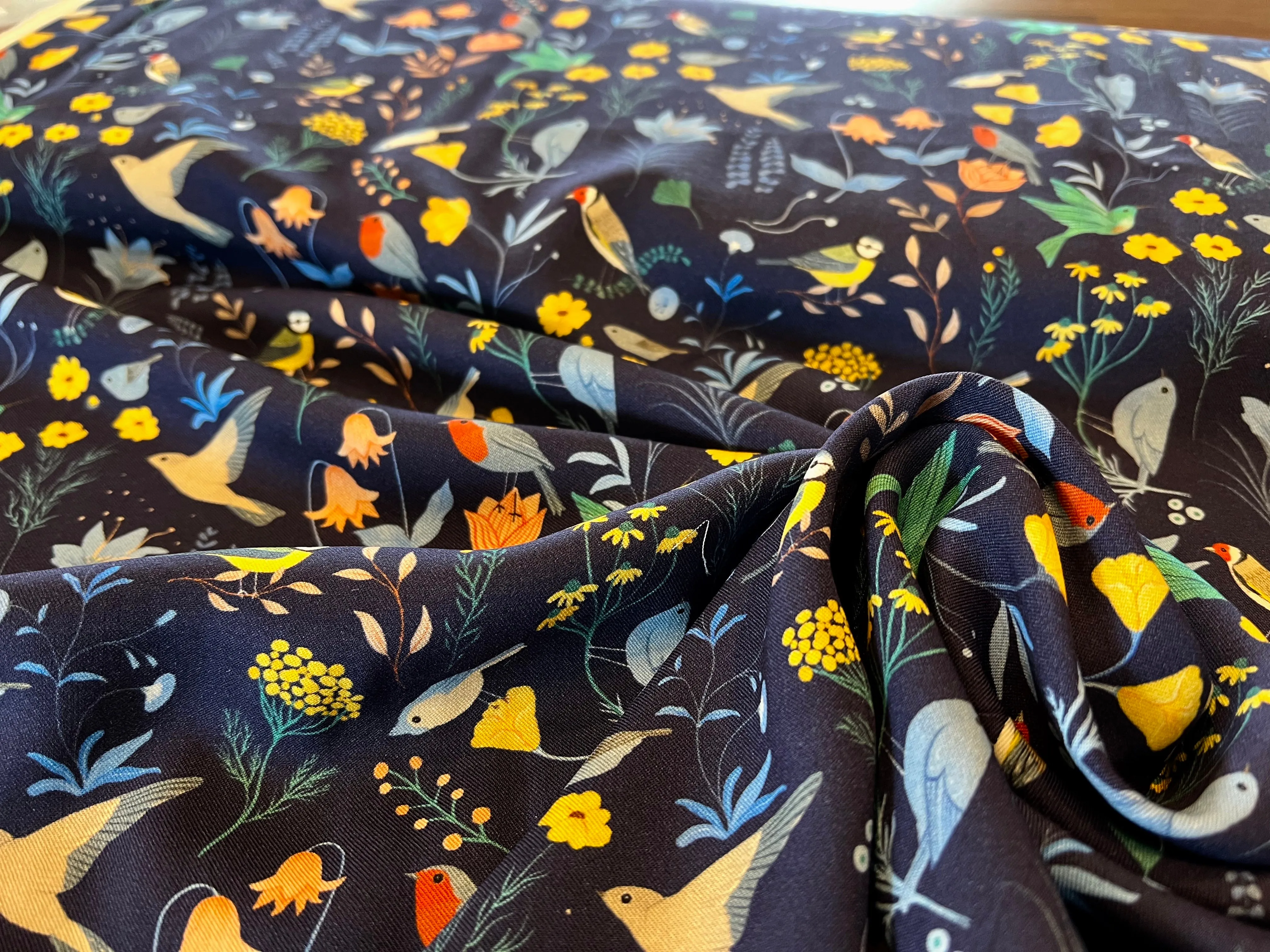 Birds of a Feather 100% Viscose Ecovero   1/4 Metre Price