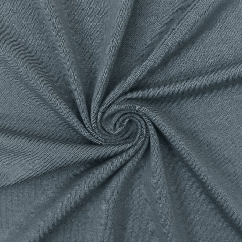 Blue Solid Stretch Super Modal Rayon Spandex Jersey Knit Fabric
