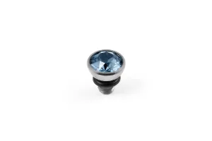 Bottone 5mm Light Sapphire Top Silver