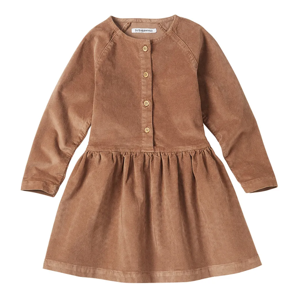 Button Dress Caramel