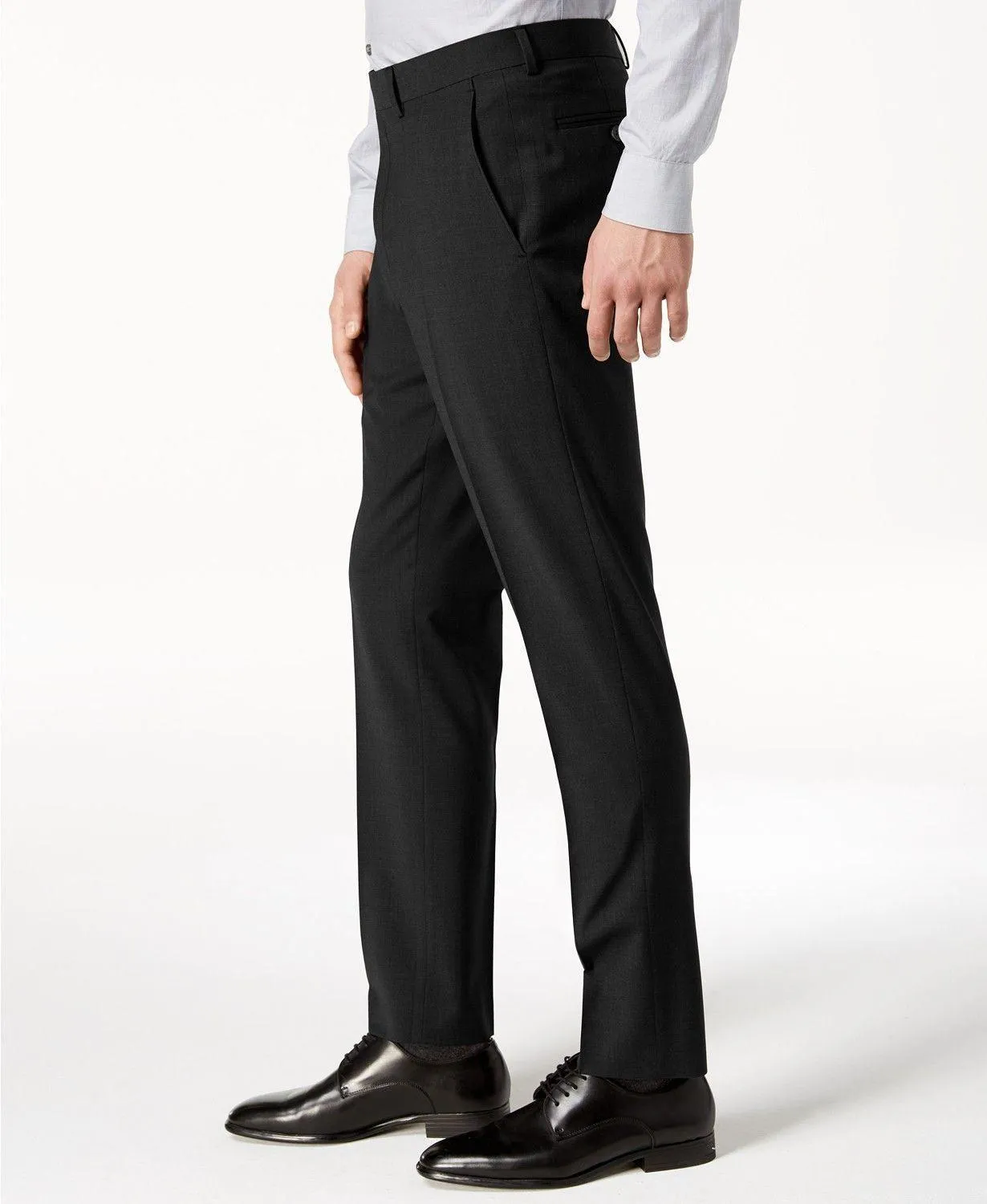 Calvin Klein Mens Skinny fit Dress Pants 38 / 29 Black Solid