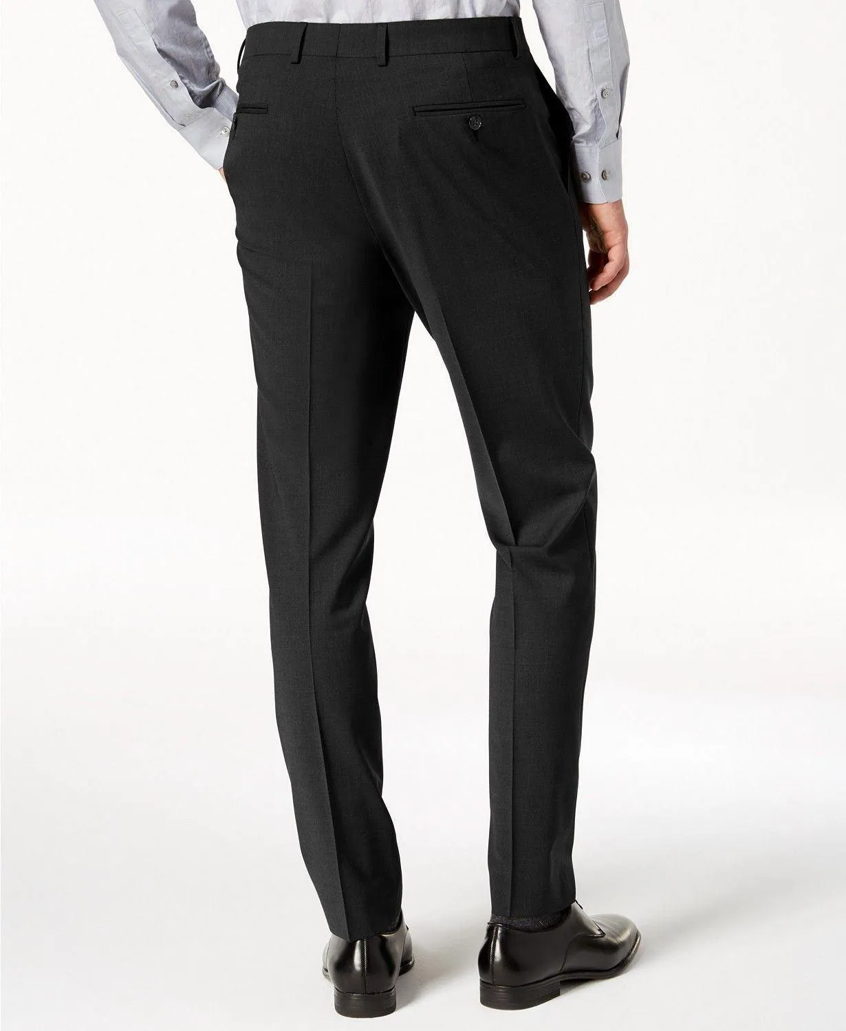 Calvin Klein Mens Skinny fit Dress Pants 38 / 29 Black Solid