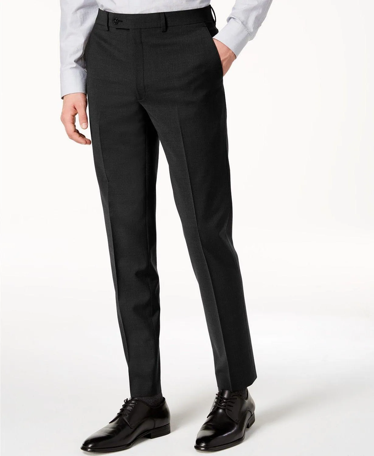 Calvin Klein Mens Skinny fit Dress Pants 38 / 29 Black Solid