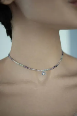 Choker Hippie made of fluorite
