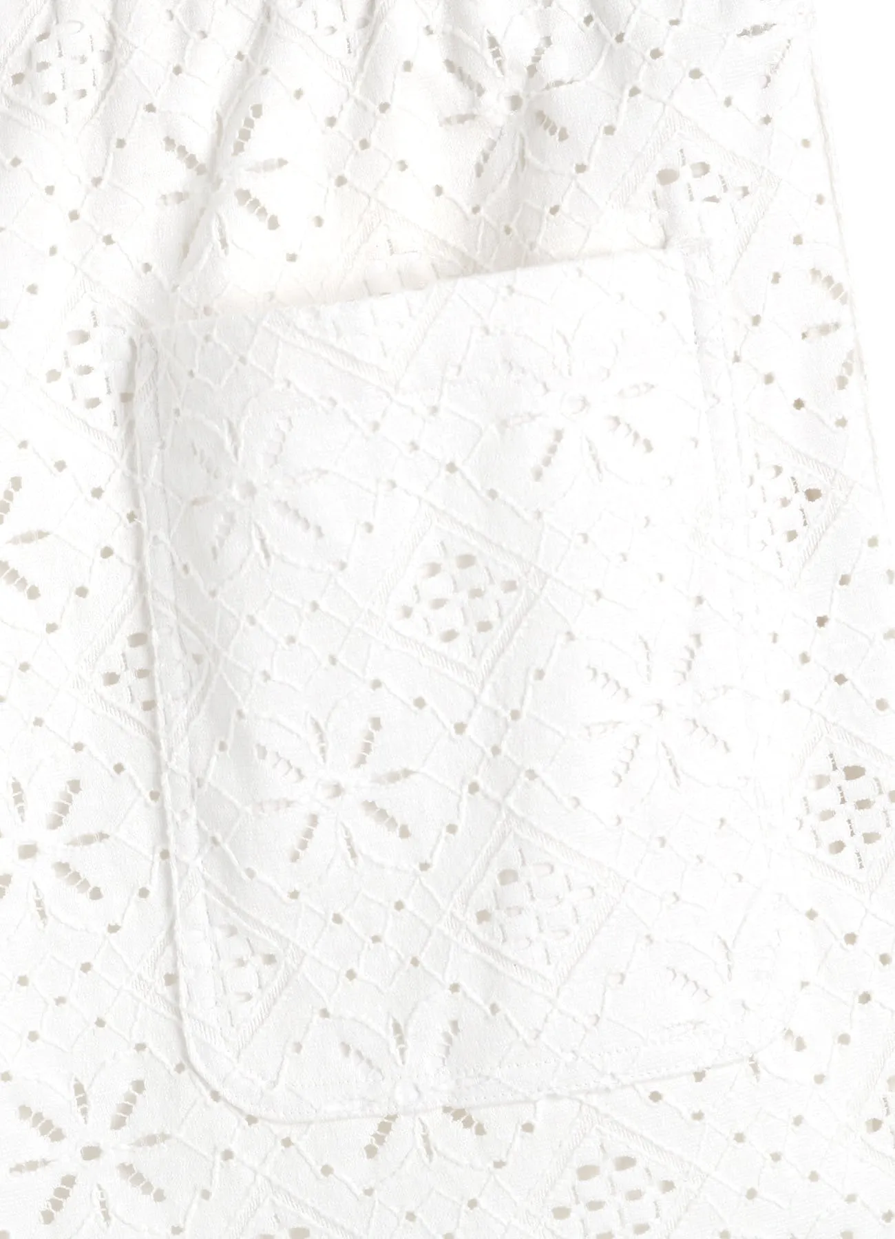 COTTON LACE WASIT ELASTIC PANTS