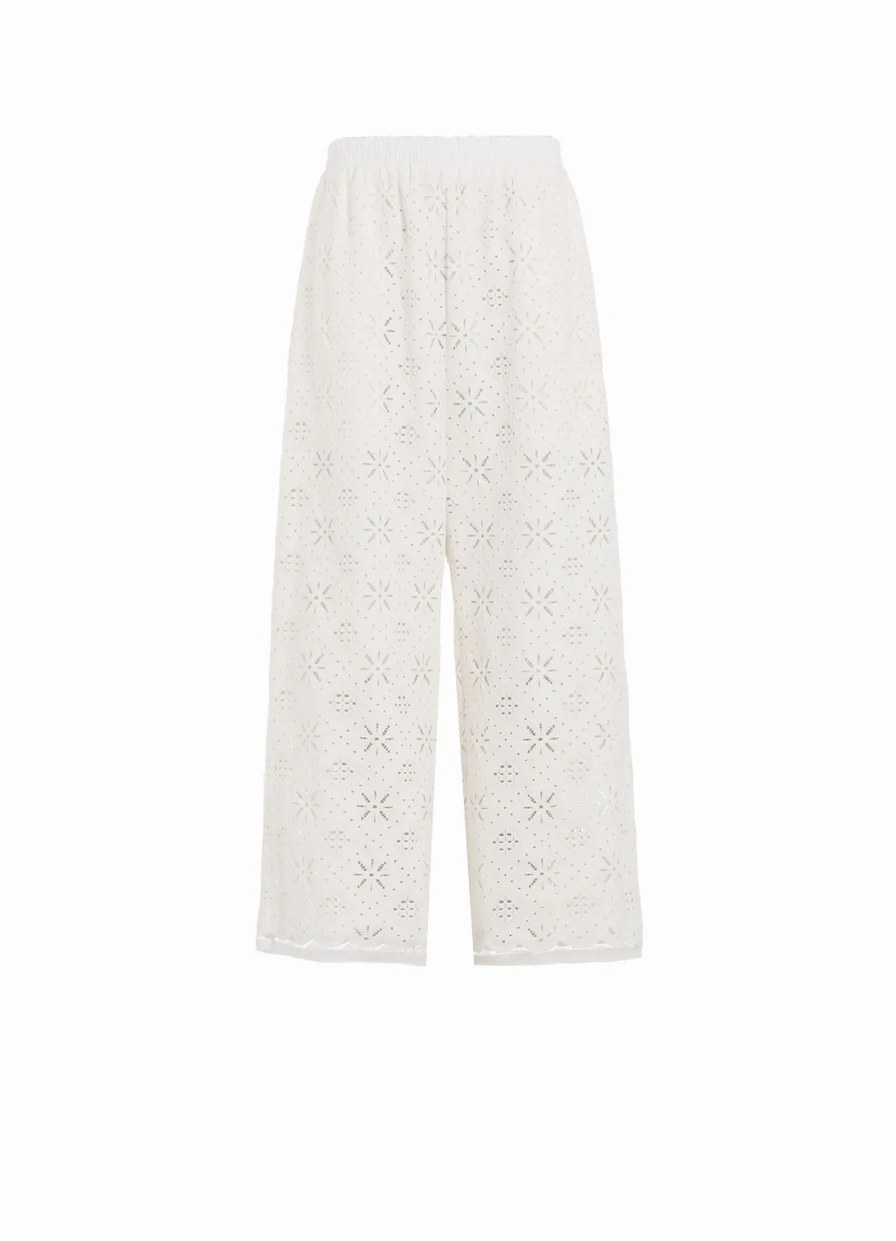 COTTON LACE WASIT ELASTIC PANTS