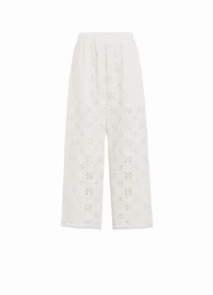 COTTON LACE WASIT ELASTIC PANTS