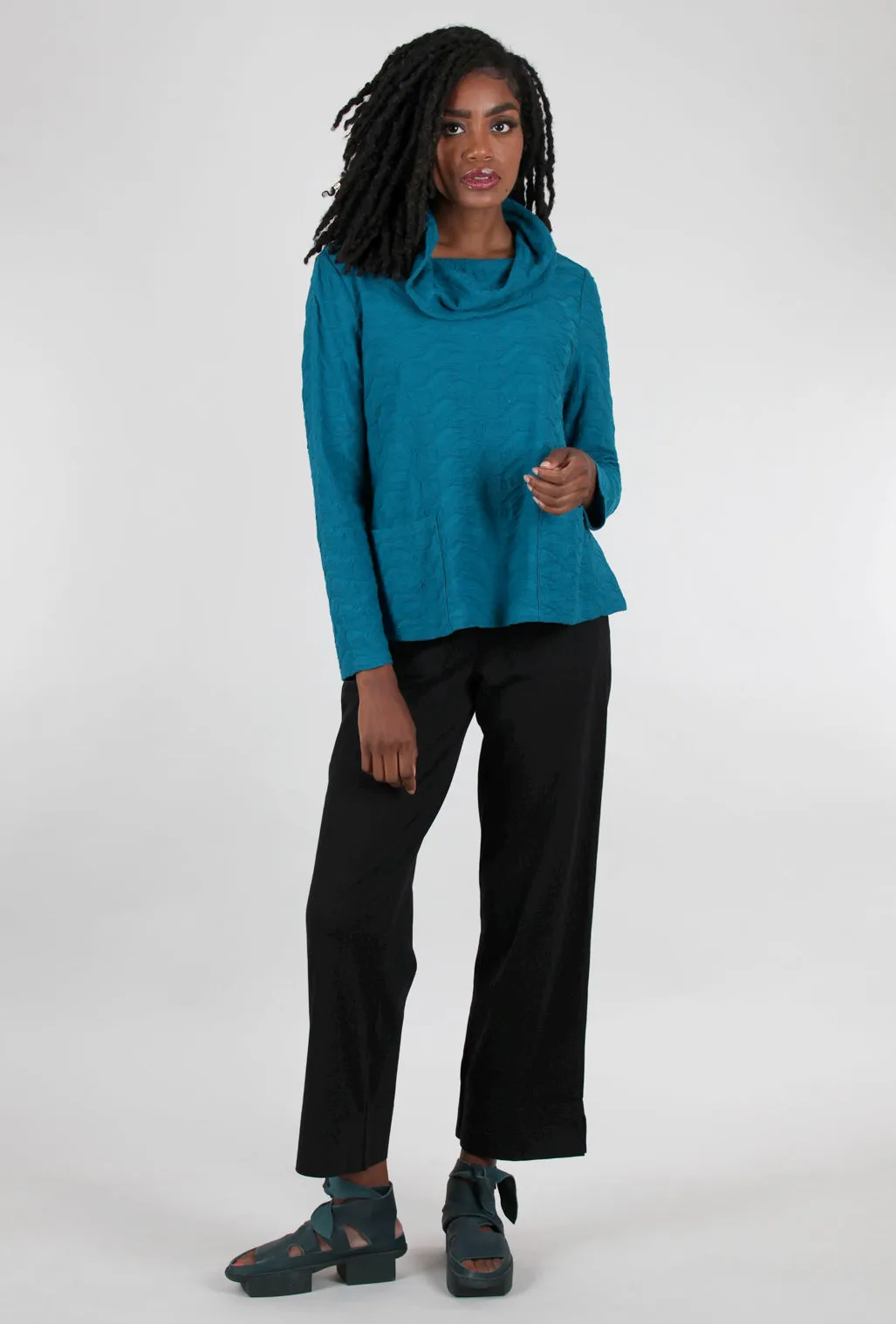Deep-Hem Ankle Pant, Black
