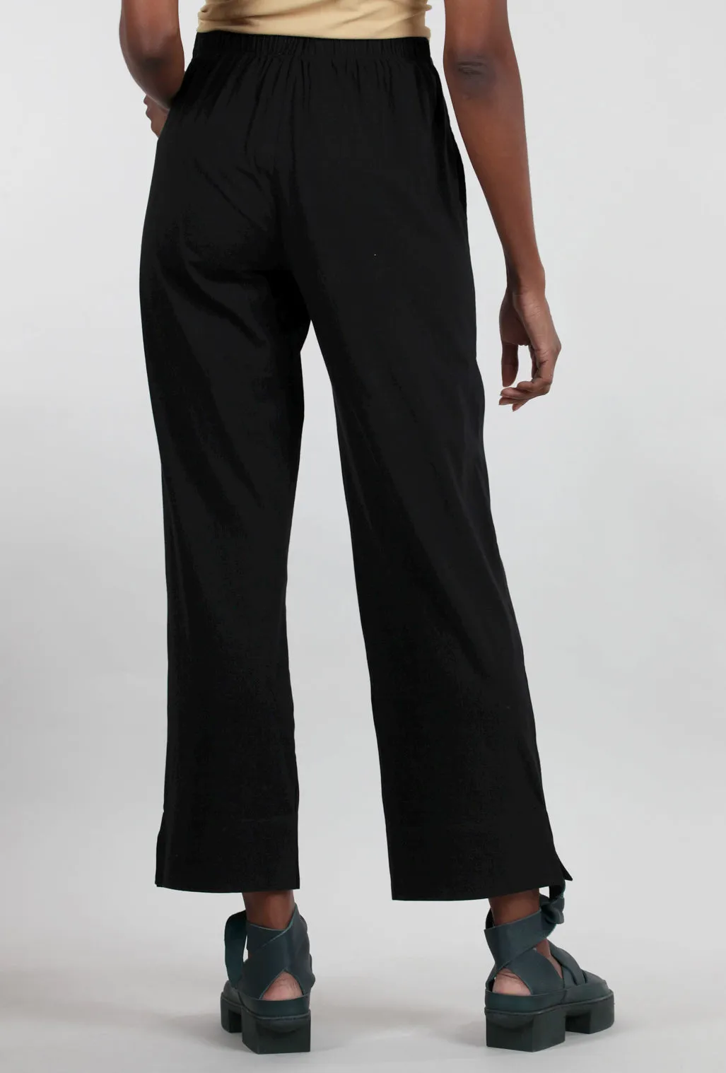 Deep-Hem Ankle Pant, Black