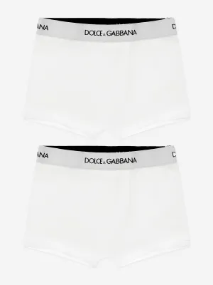 Dolce & Gabbana Boys Boxer Shorts Set (2 Pack) in White