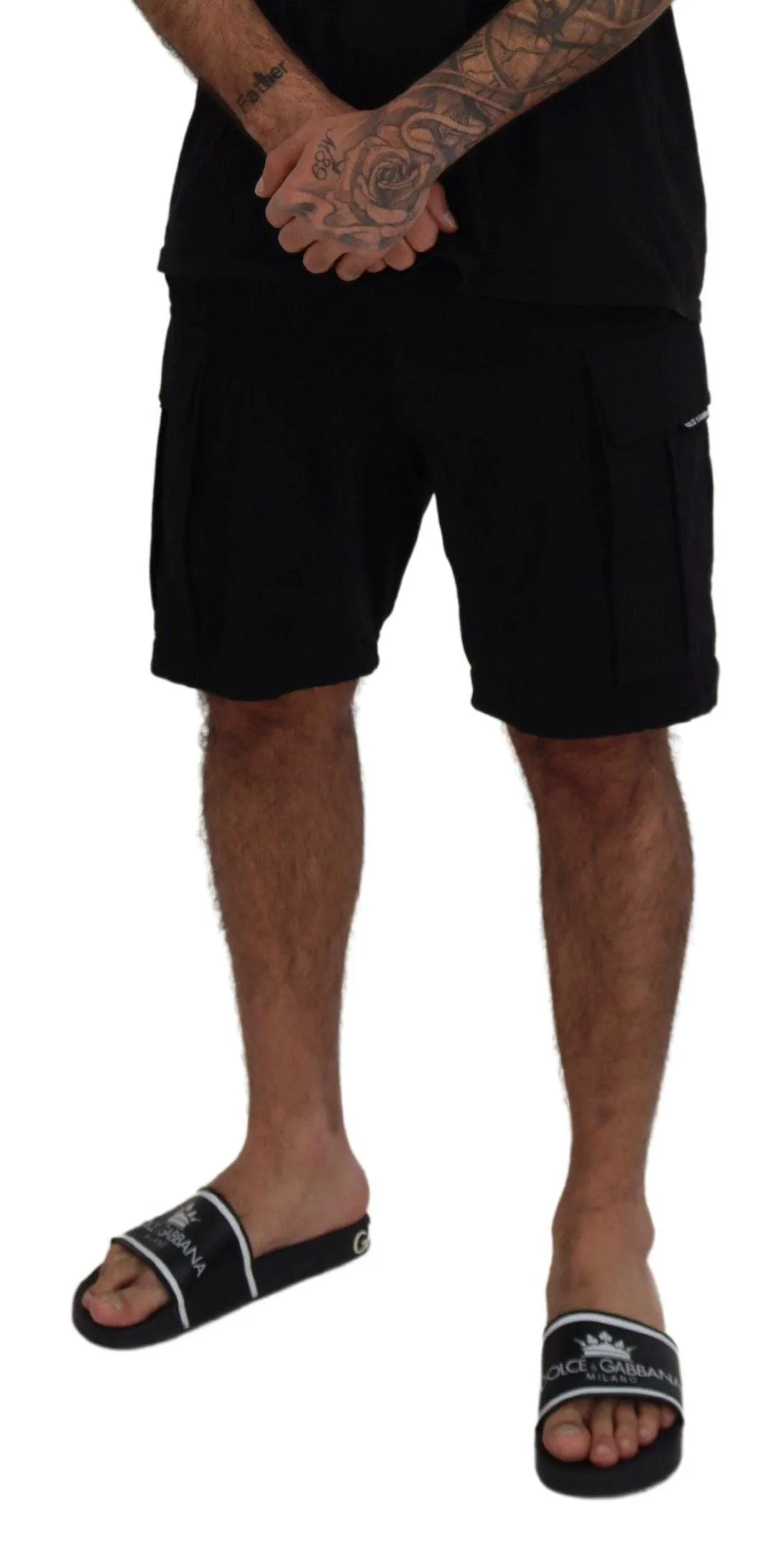 Dolce & Gabbana Sort Bomuld Bermuda Shorts