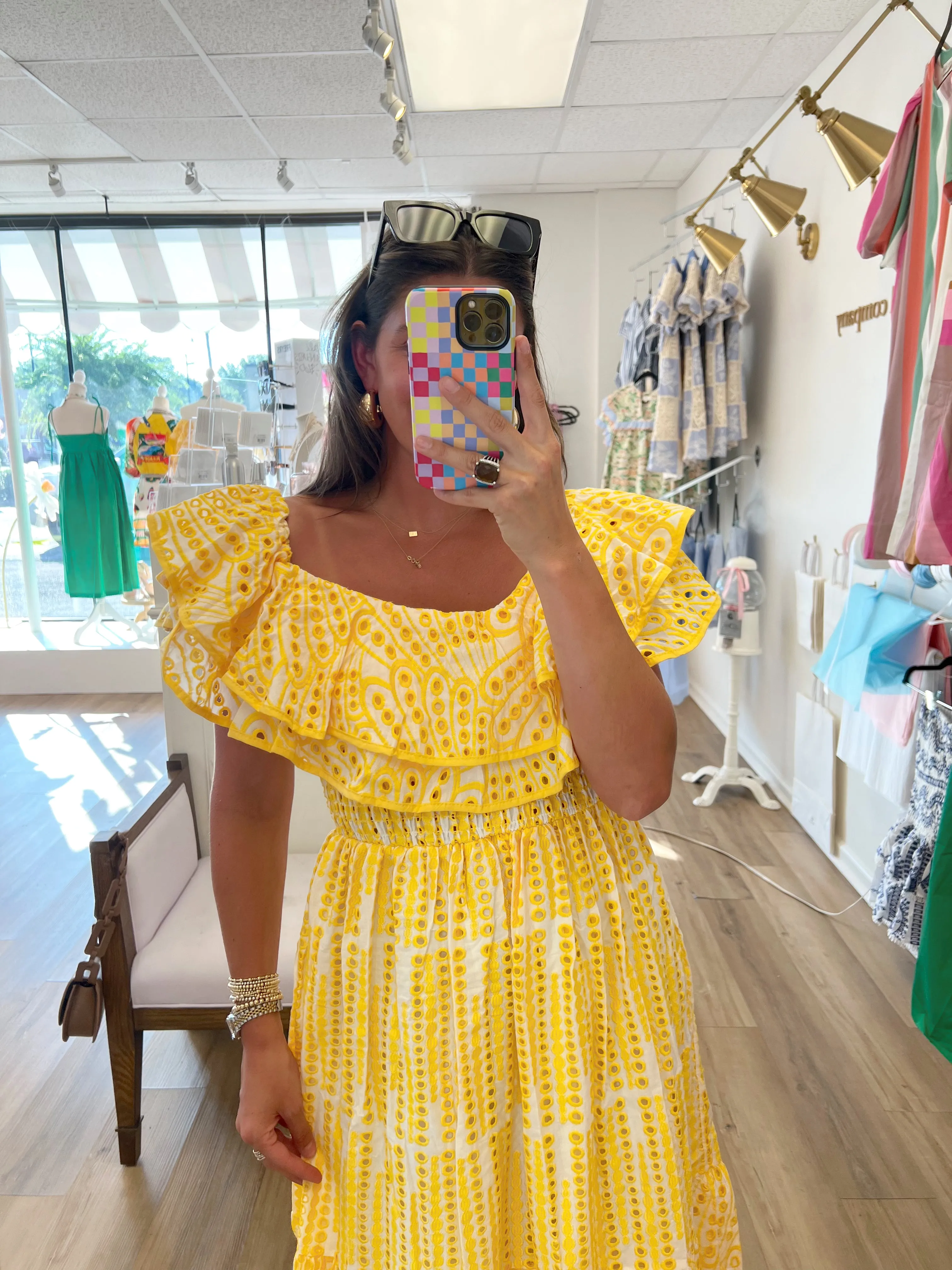 Double Down Eyelet Maxi Dress