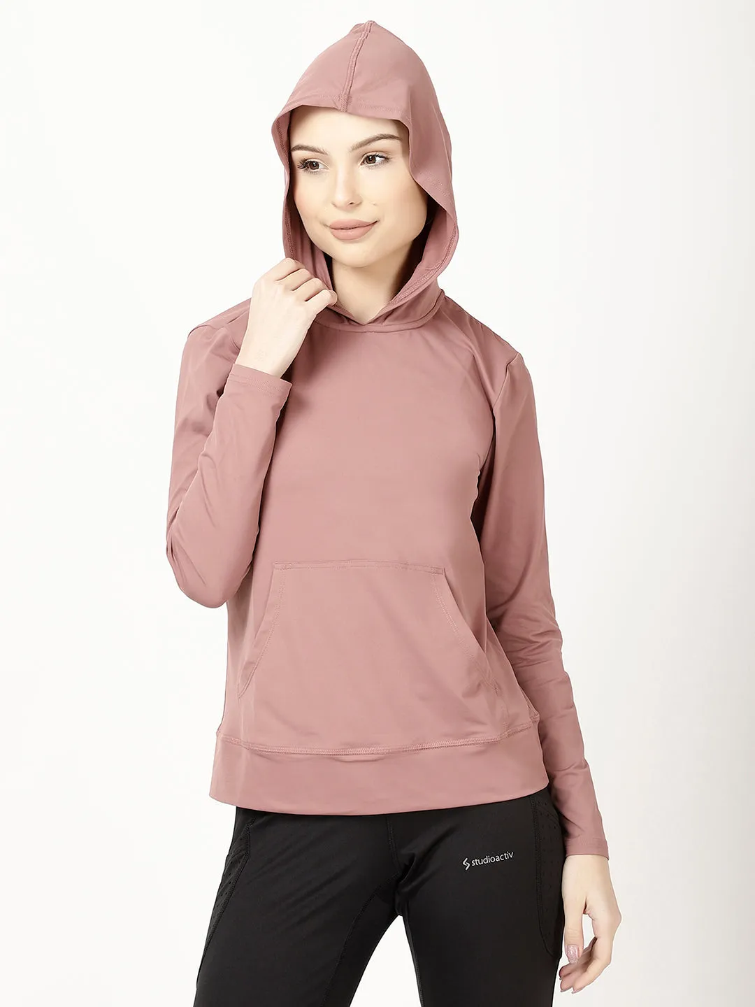 Dusty Rose Sassy Full Sleeves Hoodie