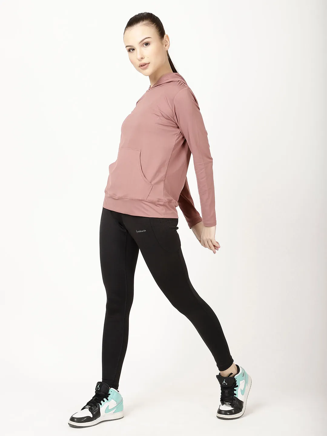 Dusty Rose Sassy Full Sleeves Hoodie