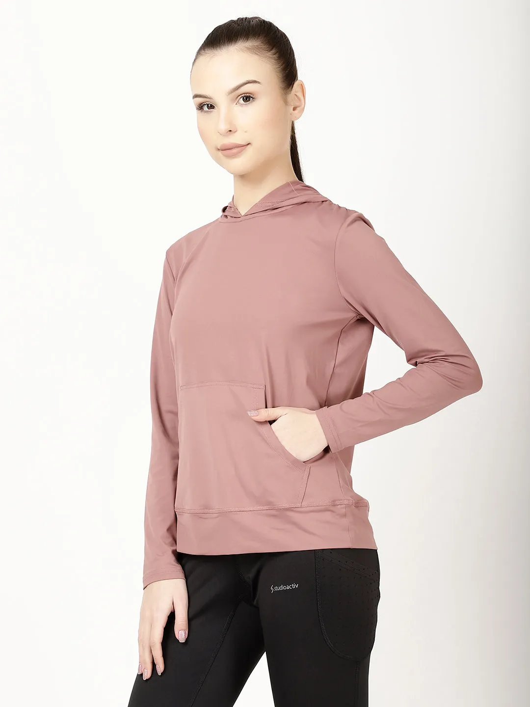 Dusty Rose Sassy Full Sleeves Hoodie