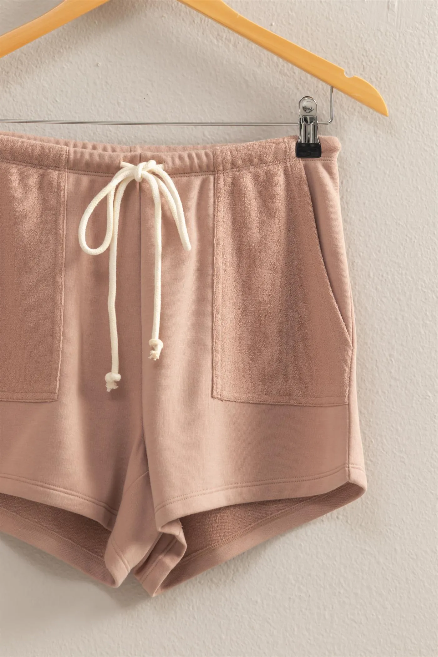 DZ25A684-Comfy Mid-Waist Drawstring Shorts