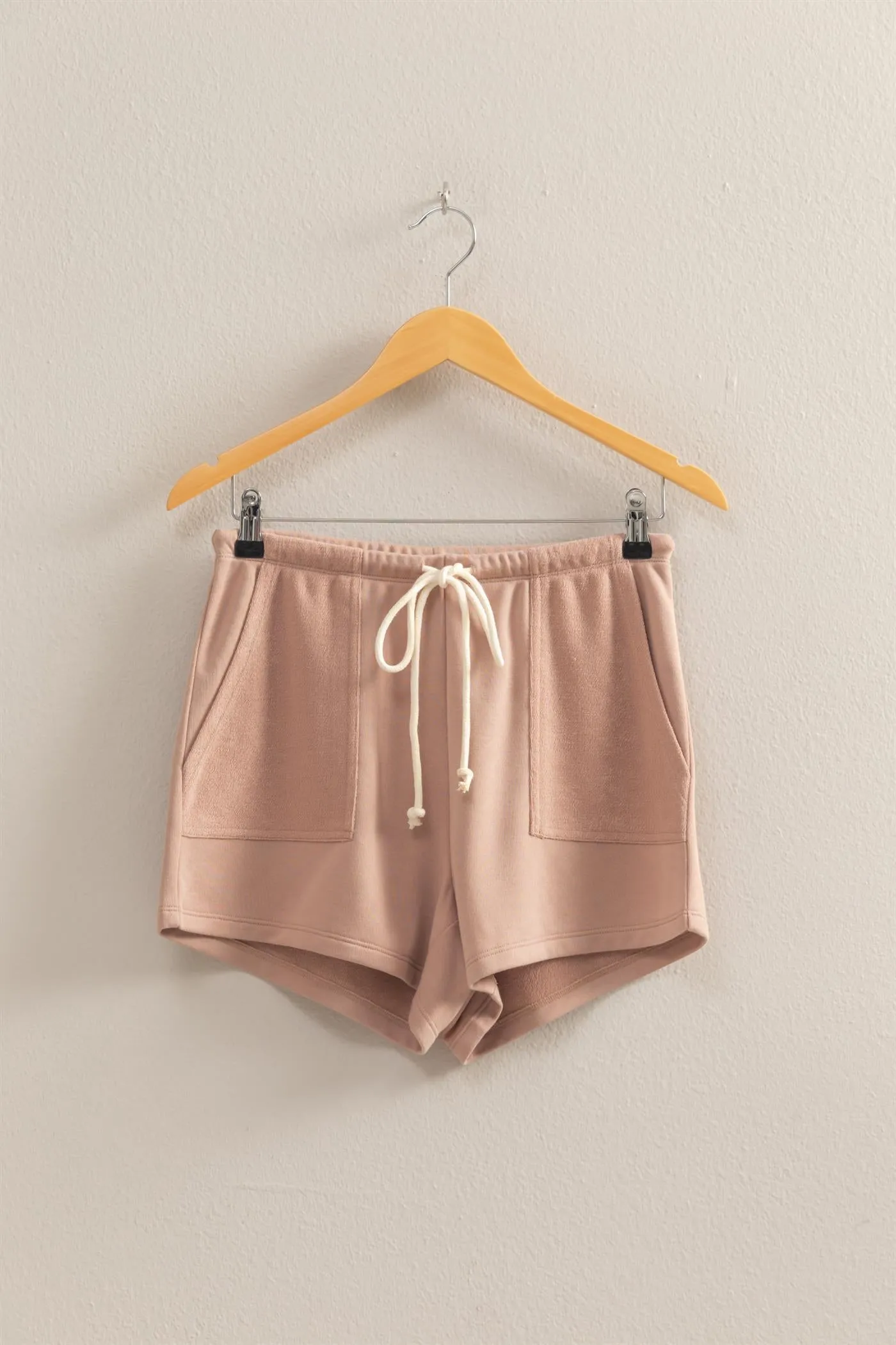 DZ25A684-Comfy Mid-Waist Drawstring Shorts