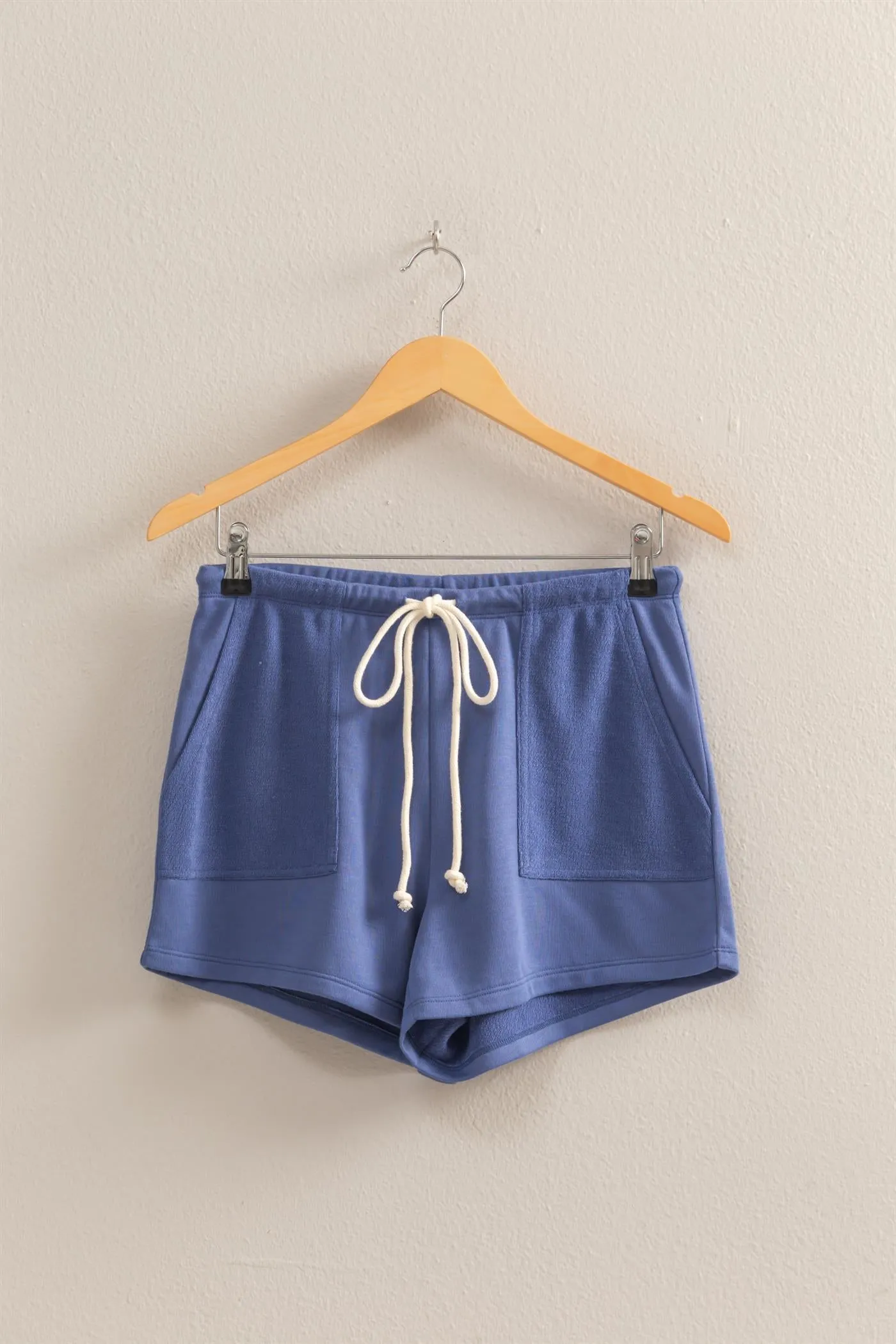 DZ25A684-Comfy Mid-Waist Drawstring Shorts
