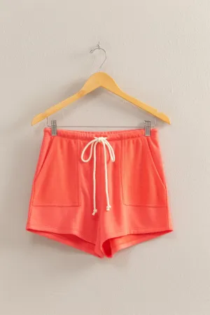 DZ25A684-Comfy Mid-Waist Drawstring Shorts