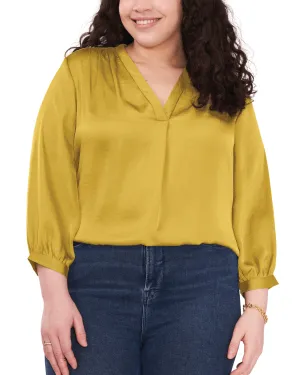 Everley V-Neck Blouse | Avacado