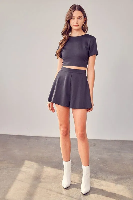 Flare Shorts in Black