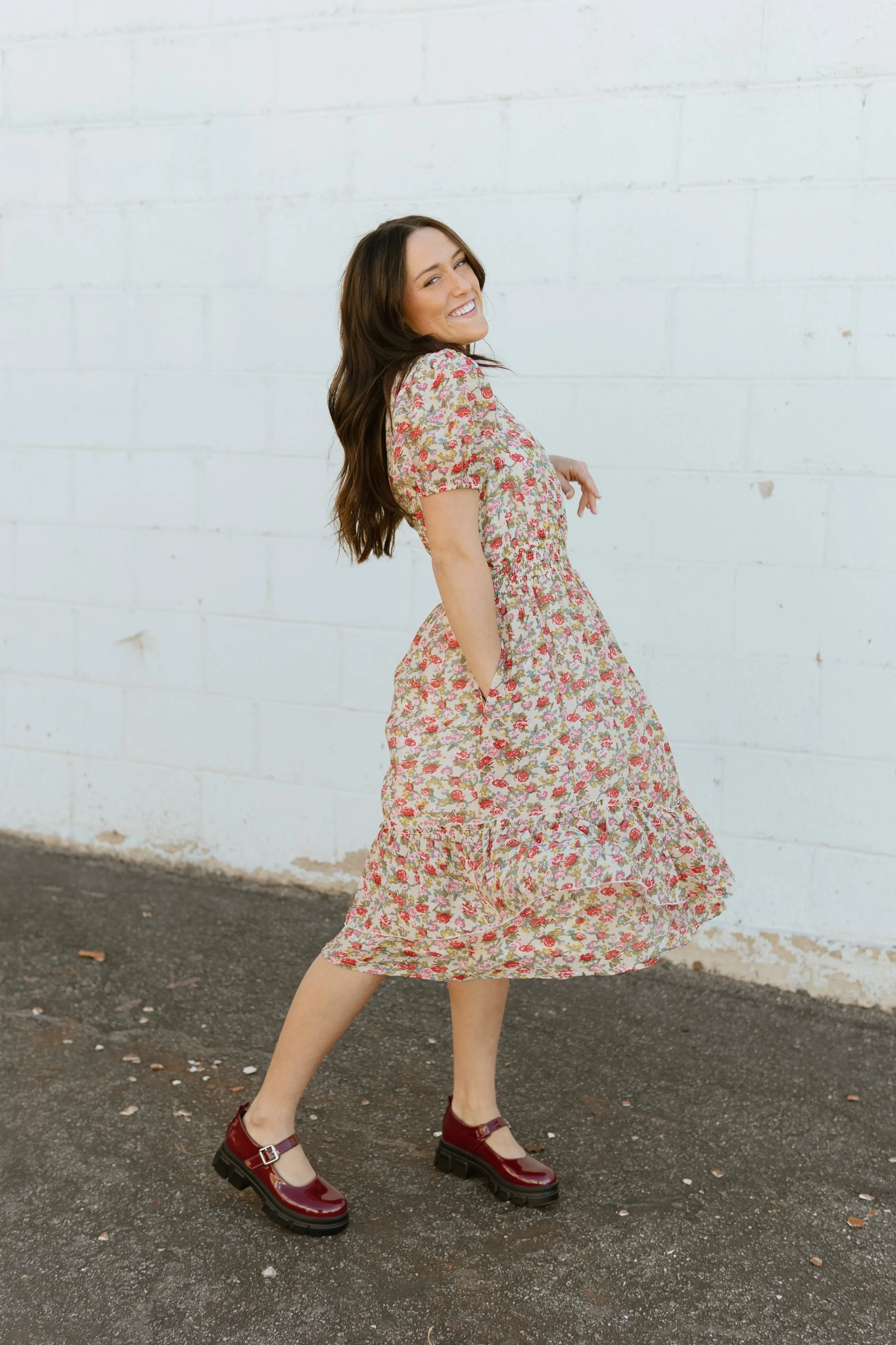 Floral Button Dress