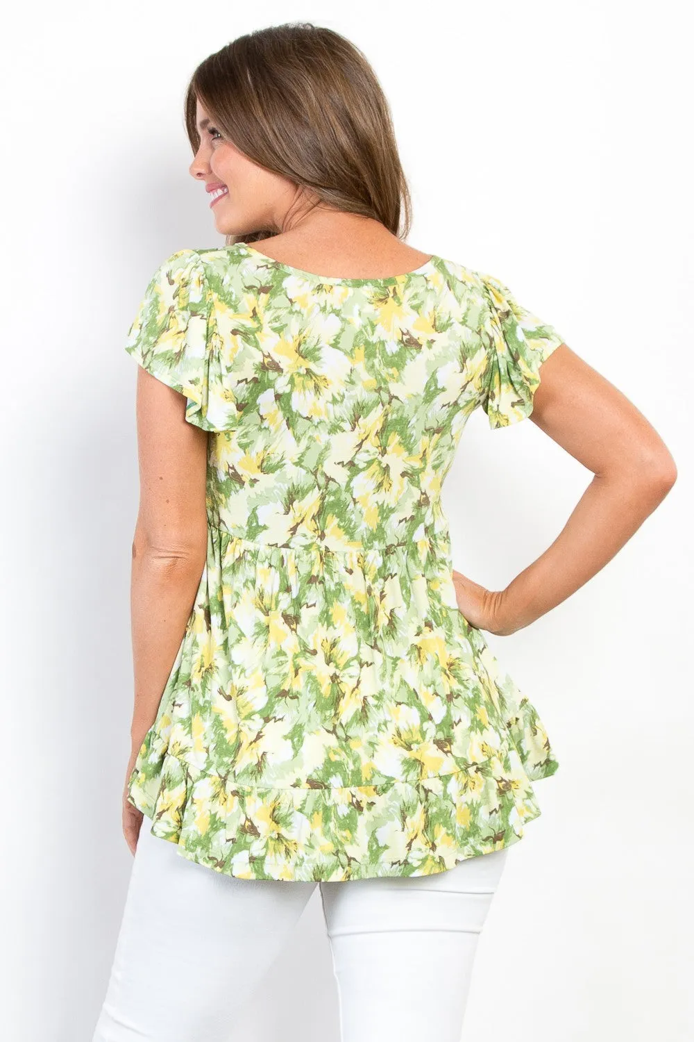 Floral Ruffled Babydoll Top