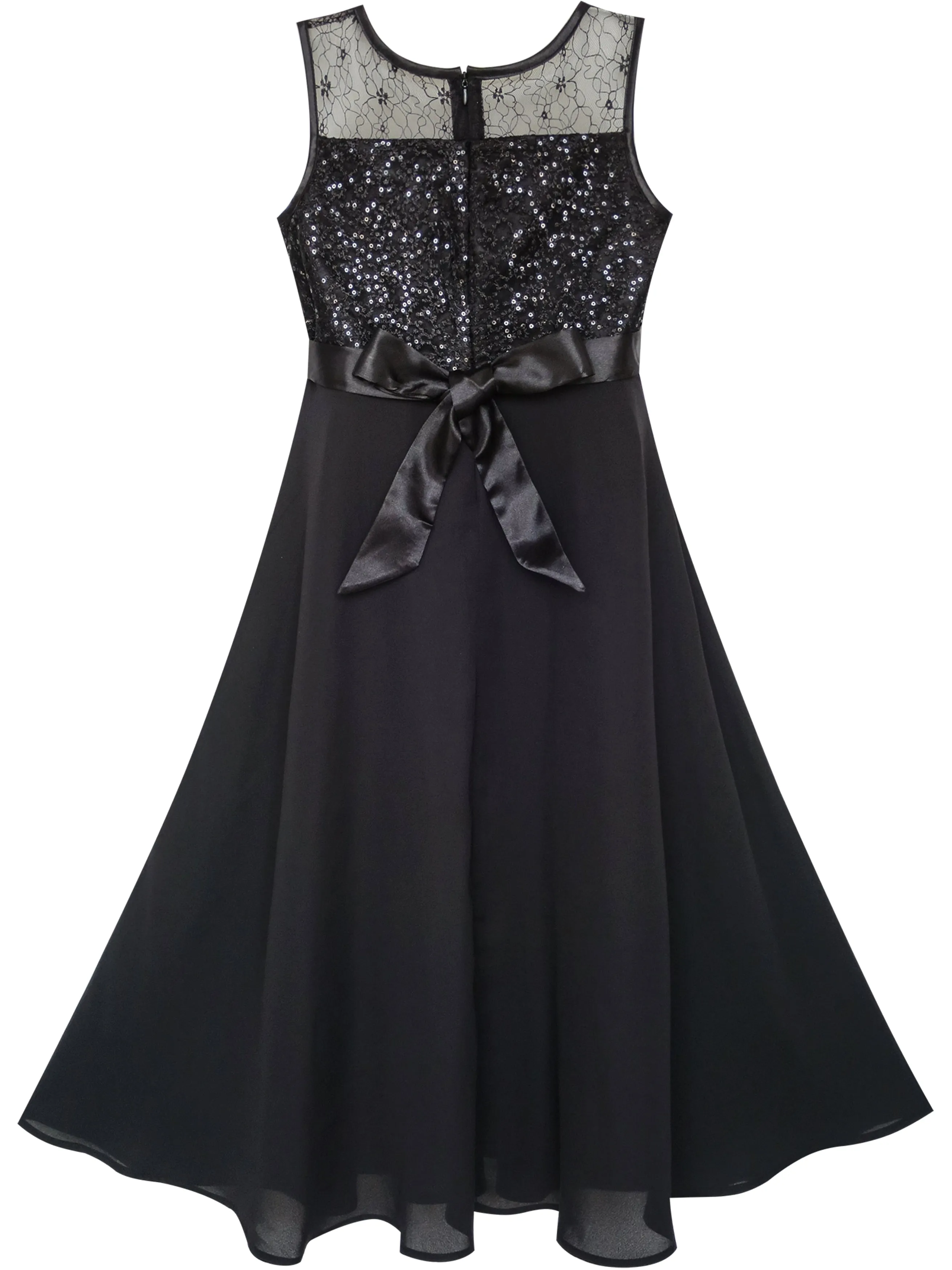 Girls Dress Rhinestone Chiffon Bridesmaid Wedding Pageant Formal Special Occasion Dance Night Ball Maxi Gown 6
