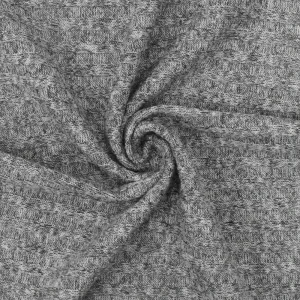 Glacier Gray-Black Texture Stretch Poly 5x4 Rib Knit Fabric