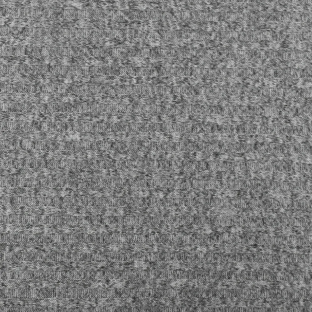 Glacier Gray-Black Texture Stretch Poly 5x4 Rib Knit Fabric