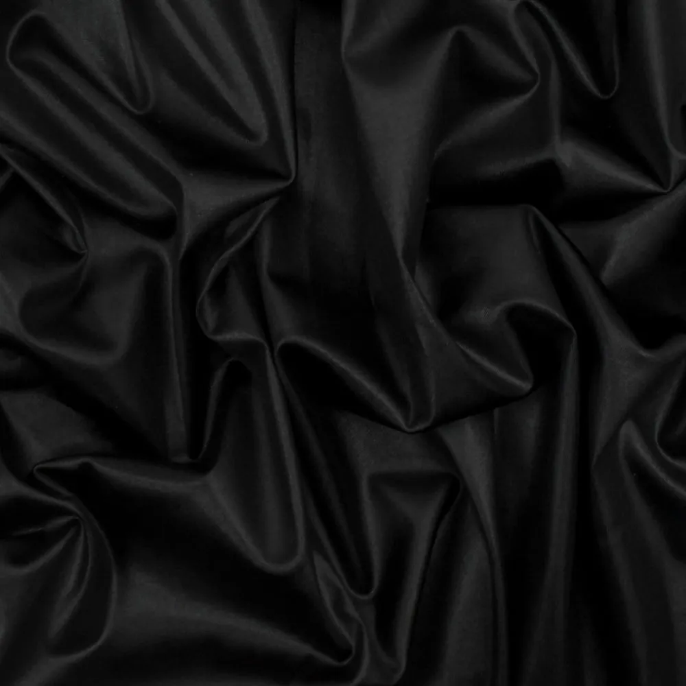 Glamour Black Solid Satin-like Activewear Stretch Jersey Knit Fabric