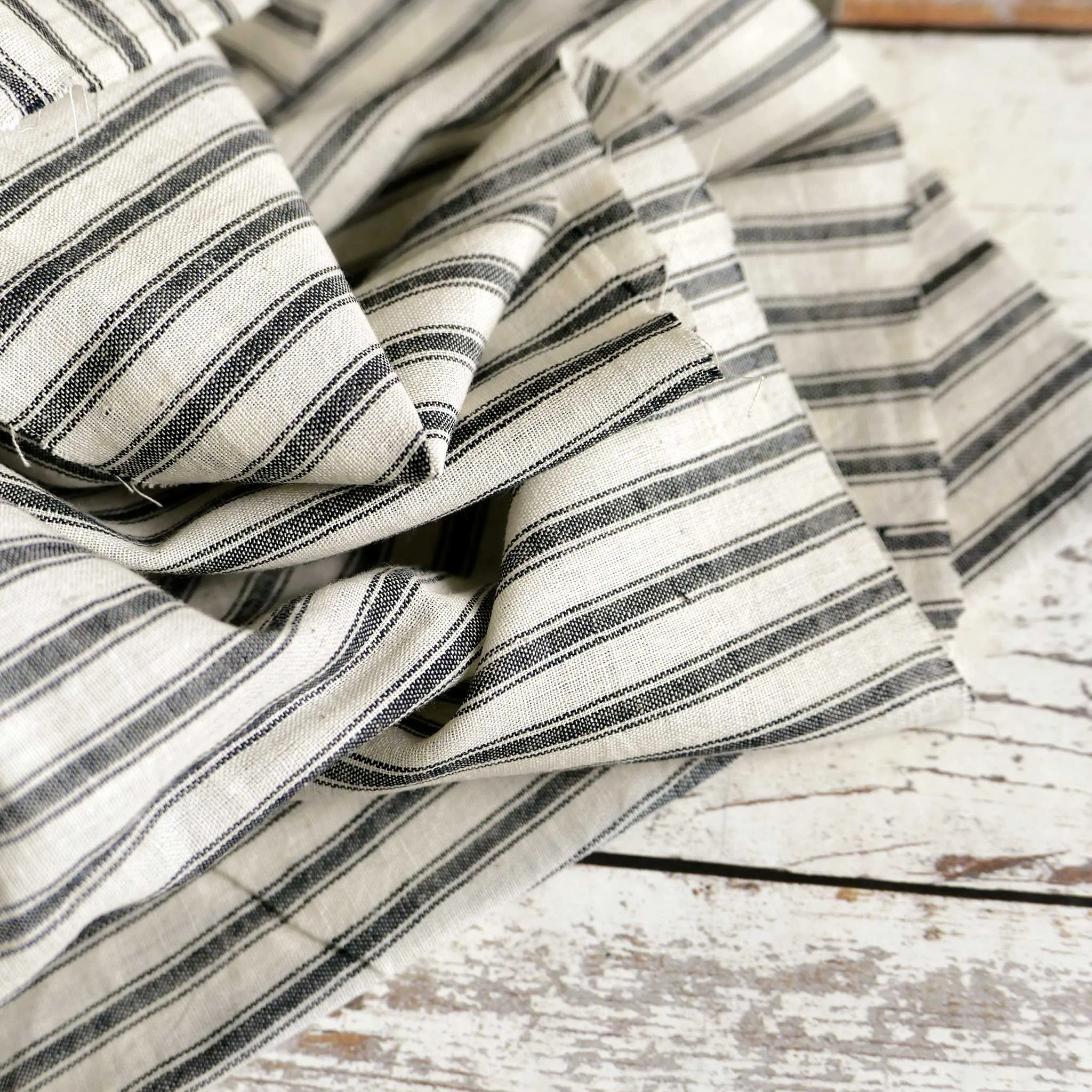 Handloom Ticking Stripe Black