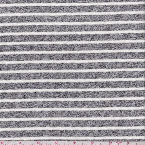 Heather Black/Ivory Stripe Jersey Sweater Knit Fabric