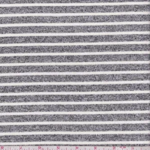 Heather Black/Ivory Stripe Jersey Sweater Knit Fabric