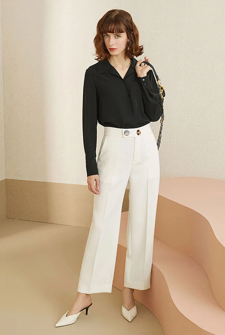 High-waist Straight Loose Cropped Suit Pants