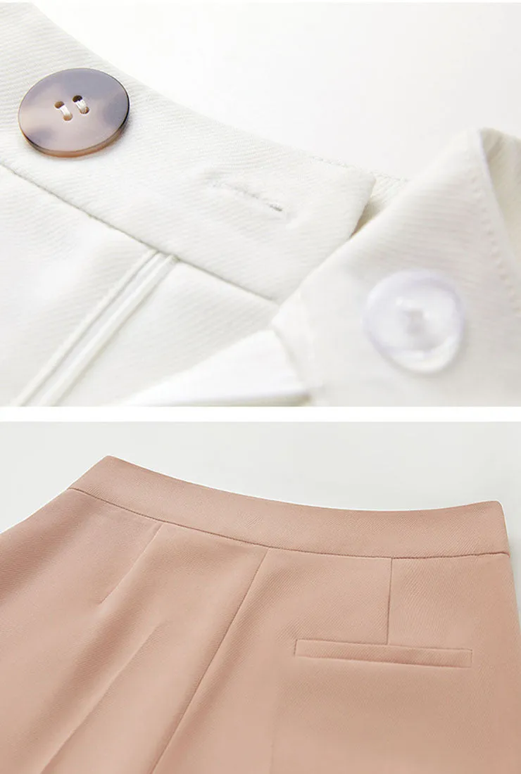 High-waist Straight Loose Cropped Suit Pants