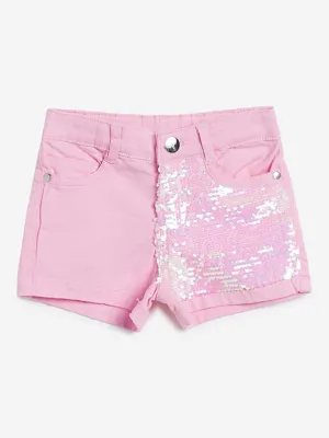HOP Kids Pink Sequinned Shorts
